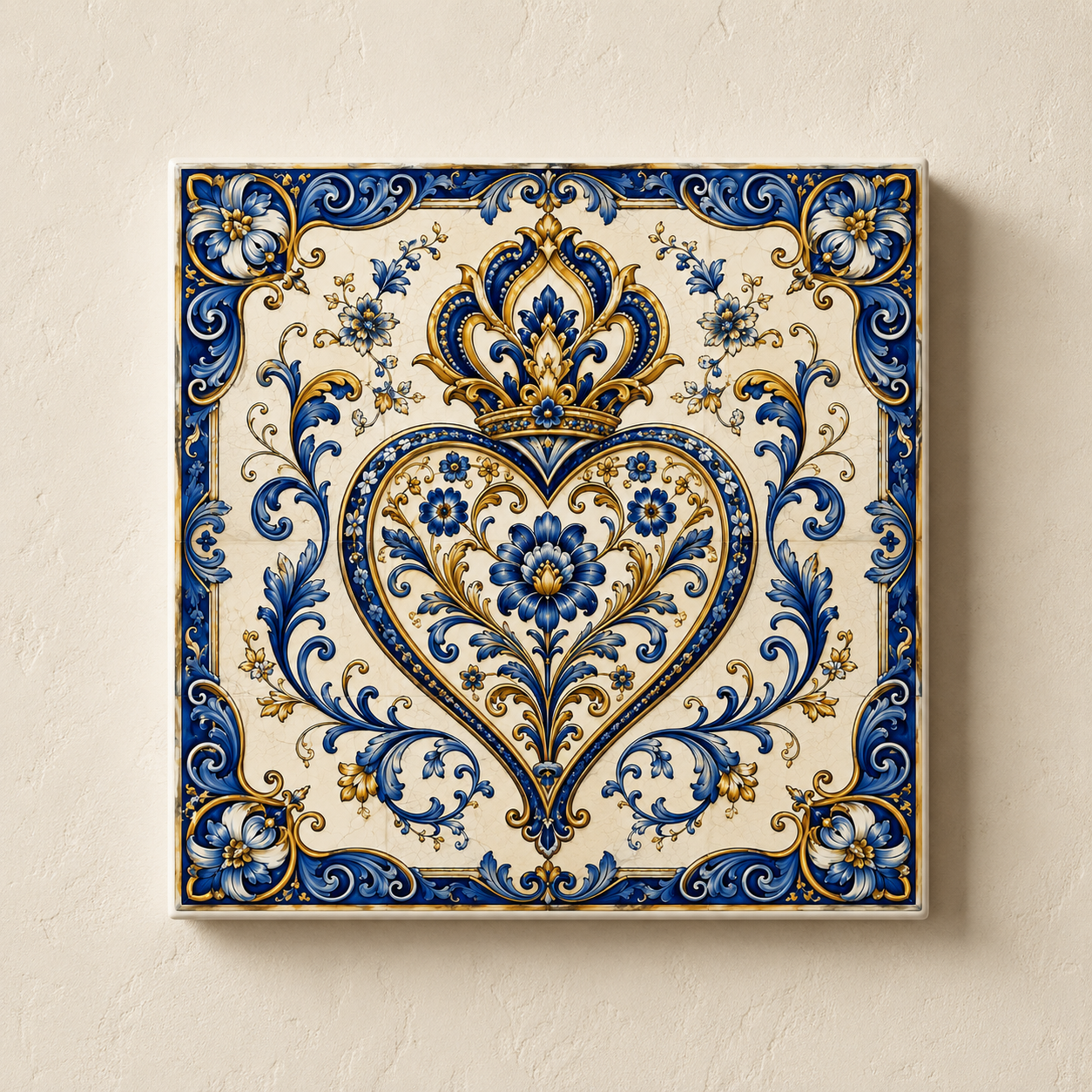Azulejo Decorativo Coração Português | Amor e Tradição