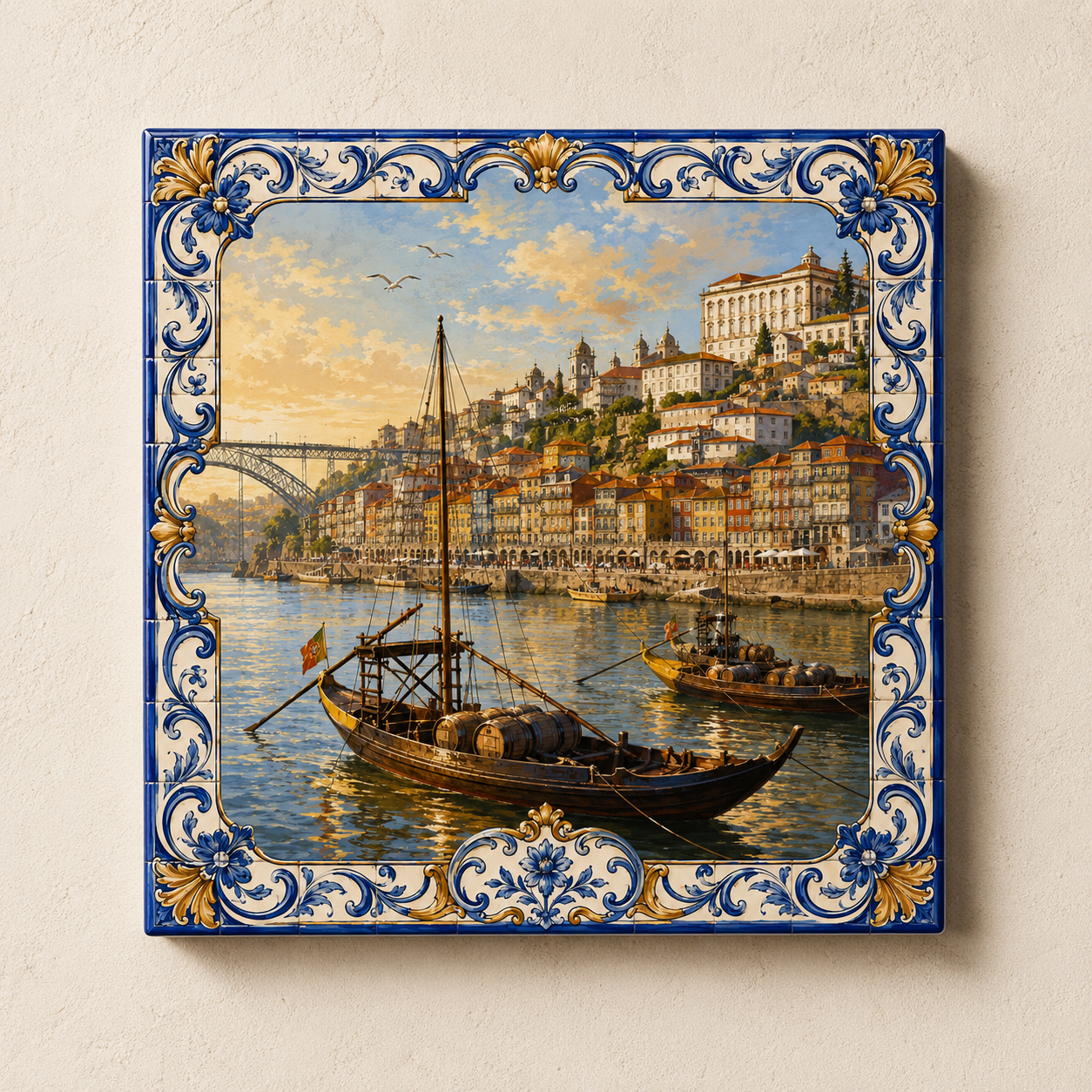 Azulejo Decorativo Porto Ribeira | Paisagem da Cidade do Porto