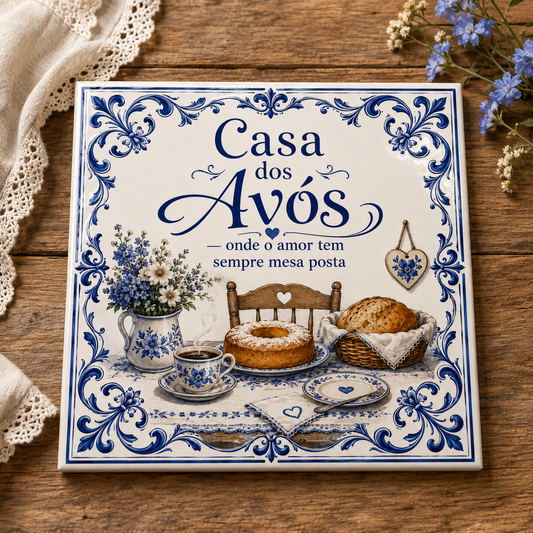 Azulejo Casa dos Avós — Onde o Amor Tem Sempre Mesa Posta