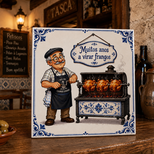 Azulejo Muitos Anos a Virar Frangos | Azulejos à Tuga