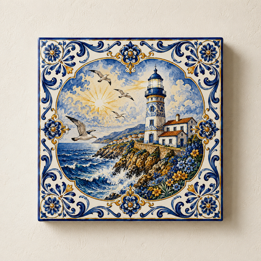 Azulejo Decorativo Farol Português | Paisagem Marítima