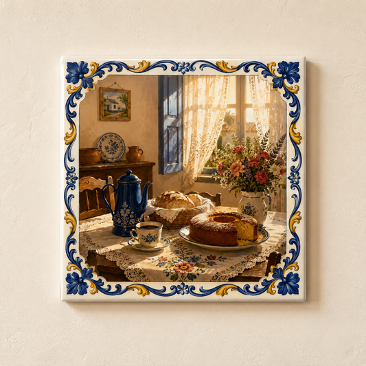 Azulejo Decorativo Mesa Portuguesa | Tradição e Convívio