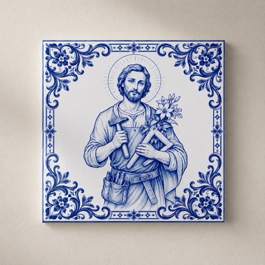 Azulejo São José com Moldura Portuguesa
