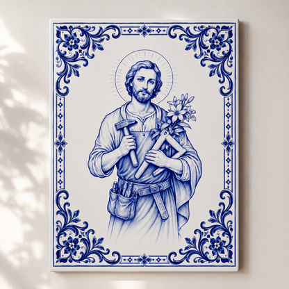 Azulejo São José com Moldura Portuguesa