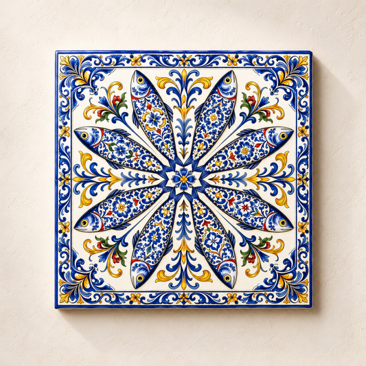 Azulejo Decorativo Sardinhas Portuguesas | Símbolo de Portugal